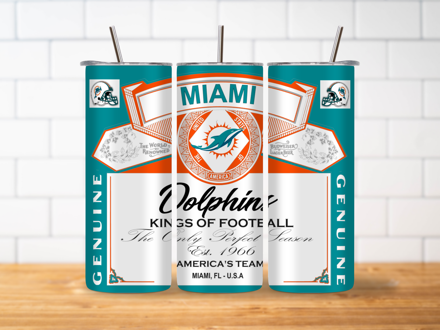 Miami Dolphins | Kings of Football | 20OZ Tumbler